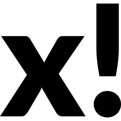Factorial, factorial sign, math, mathematics, x factorial icon